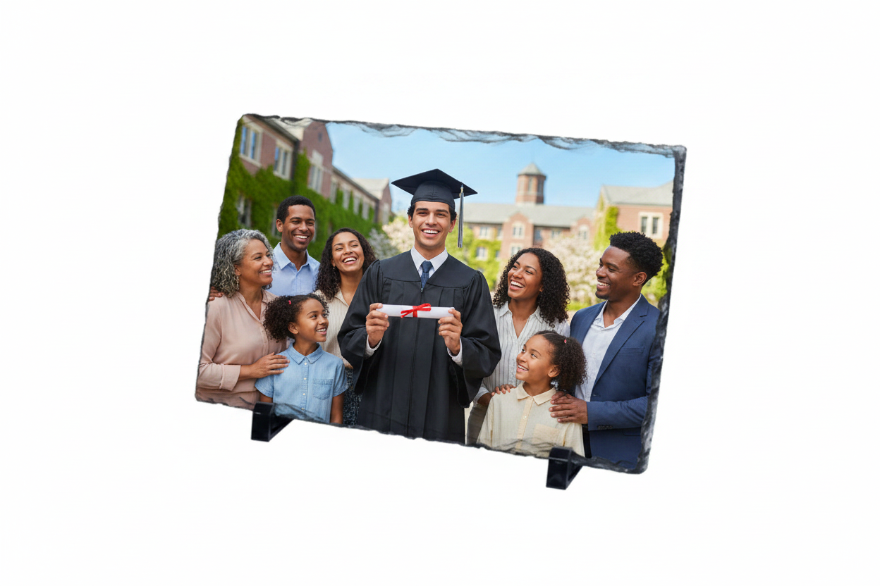 10cm x 20cm Panoramic Photo Slate - Family Graduation