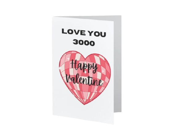 Love You 3000 Valentine's Card - A5 Linen Cardstock