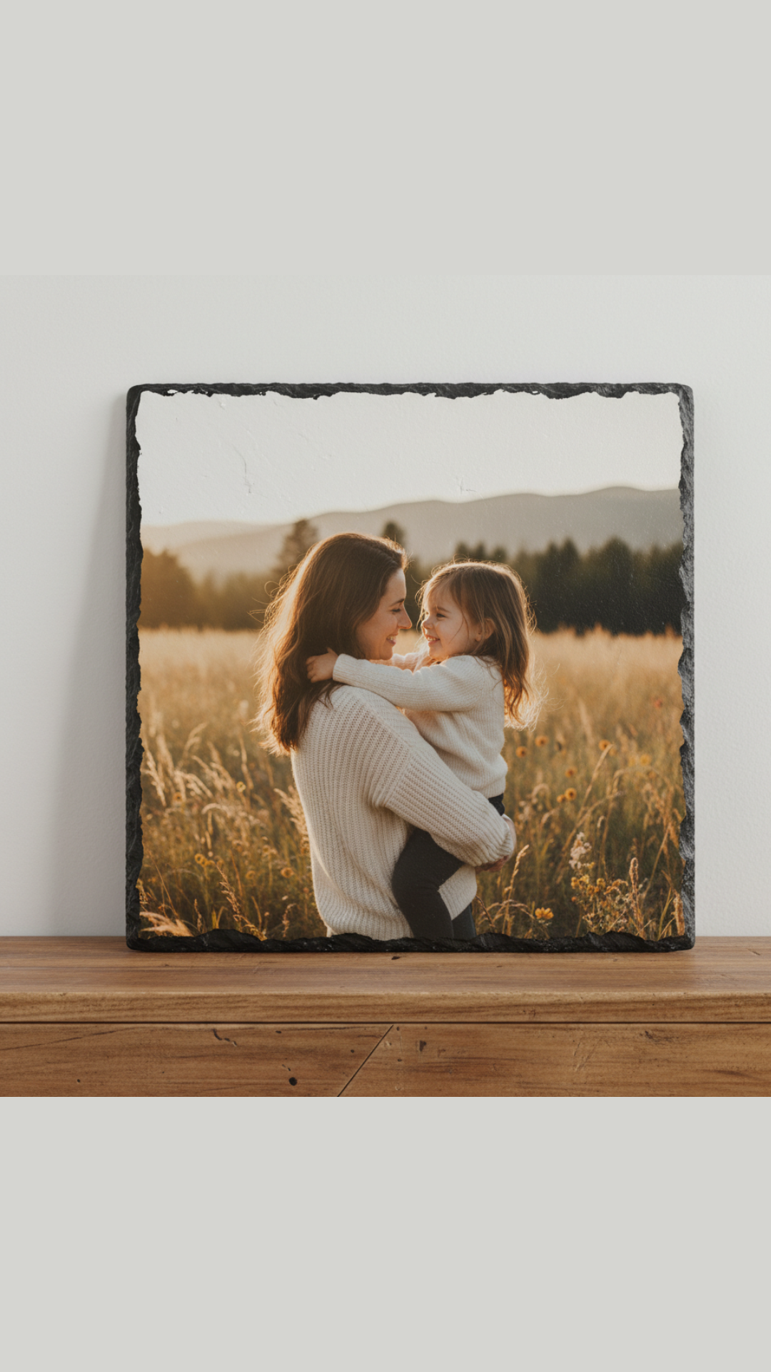 Personalised Rock Photo Slate Square 20 cm x 20 cm