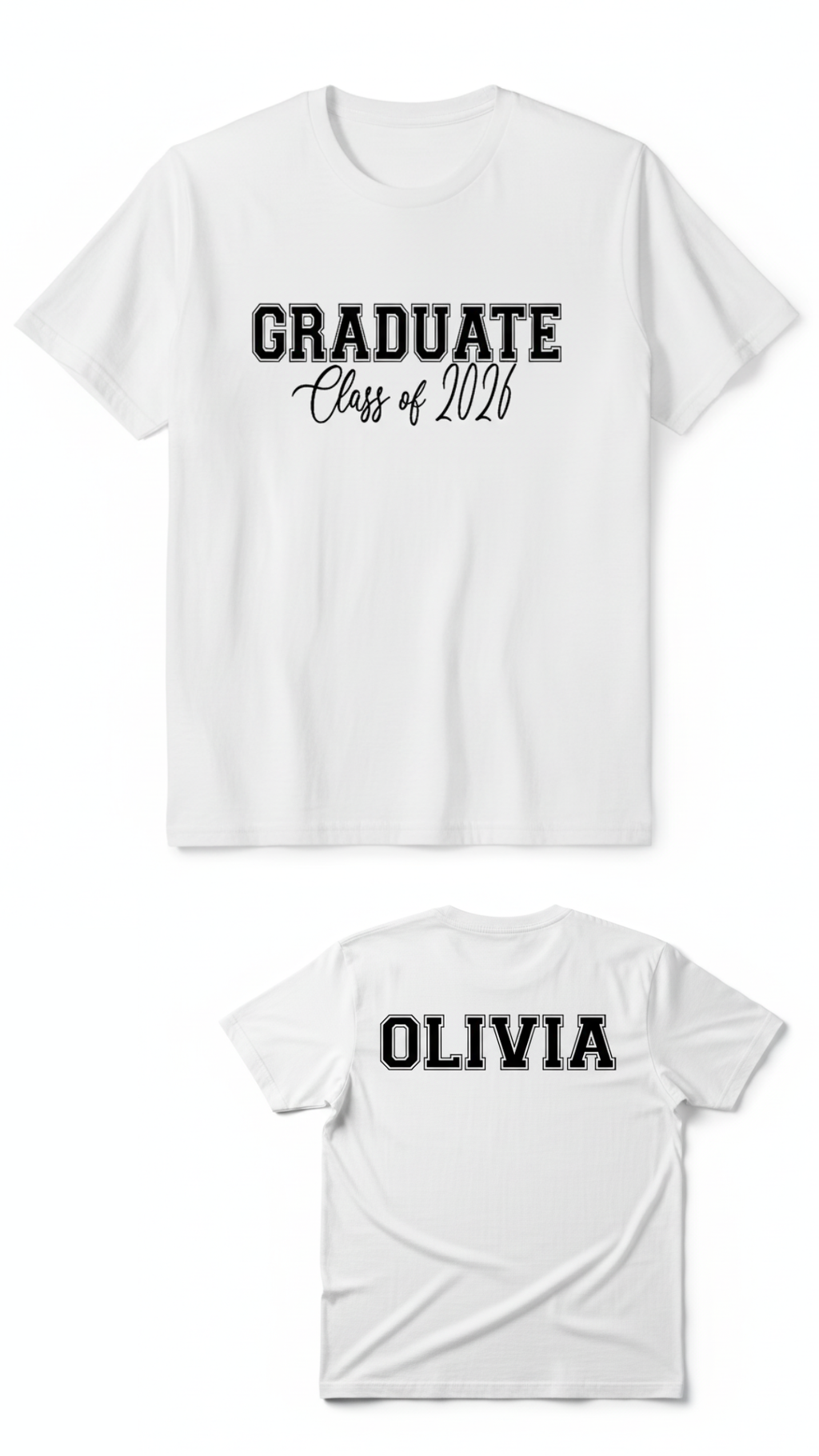 Personalised Graduation White T-Shirt Class of Year