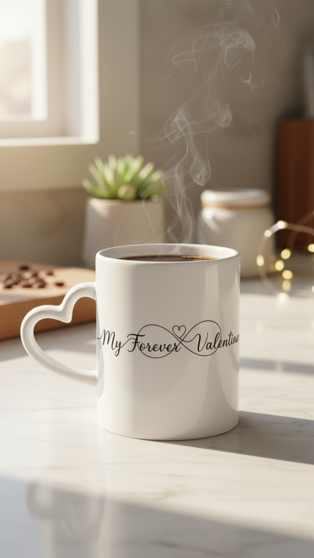 My Forever Valentine Heart Handle Mug - 11 oz