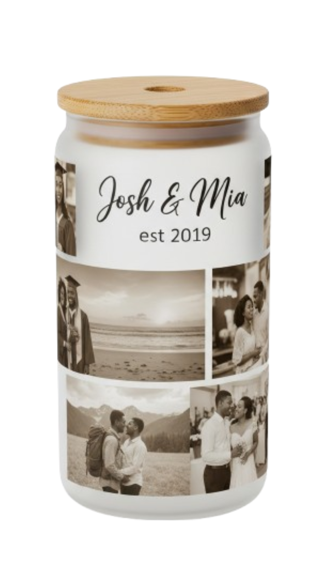 Personalised Frosted Glass Tumbler  16oz