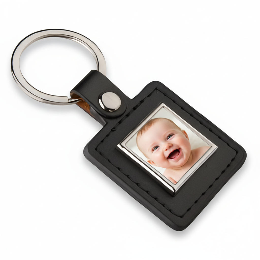 Baby photo keyring mockup
