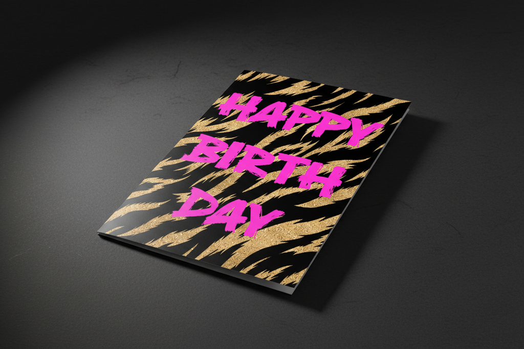 Birthday card with right-side opening
