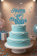 Blue Glitter Birthday Cake Topper