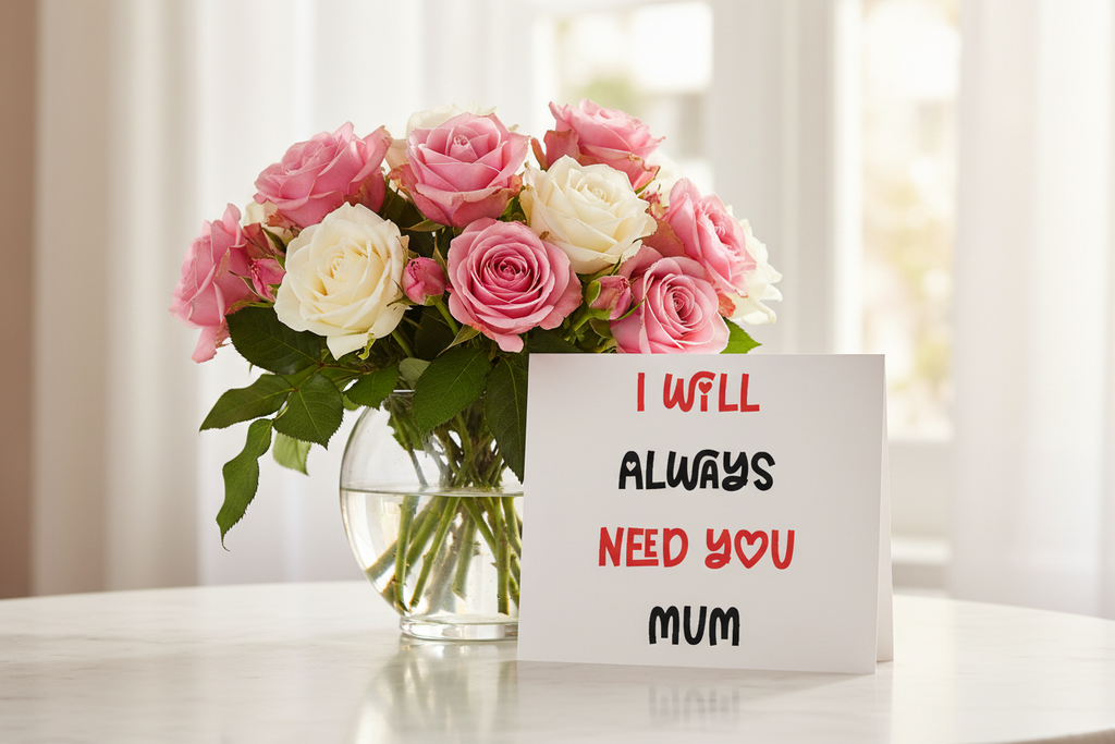 Card with roses