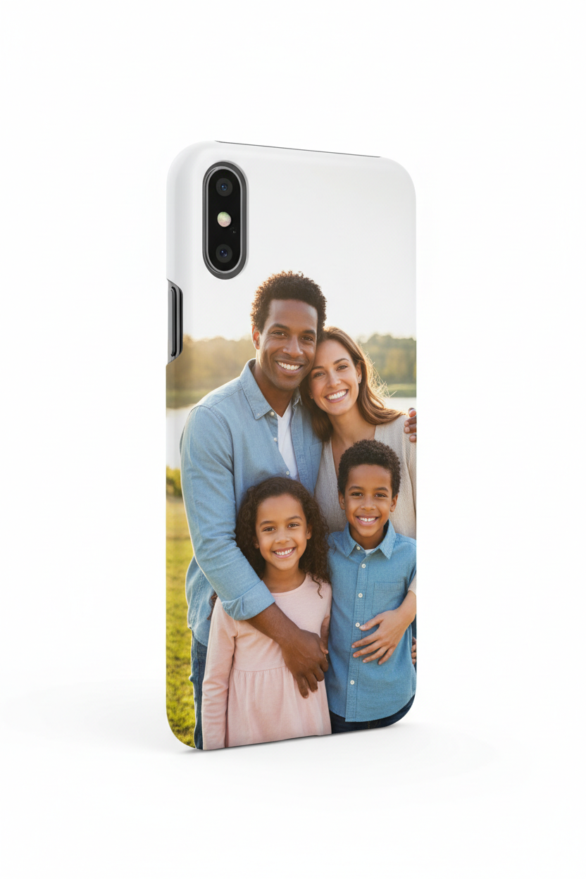 Family photo full wrap case - back three-quarter view