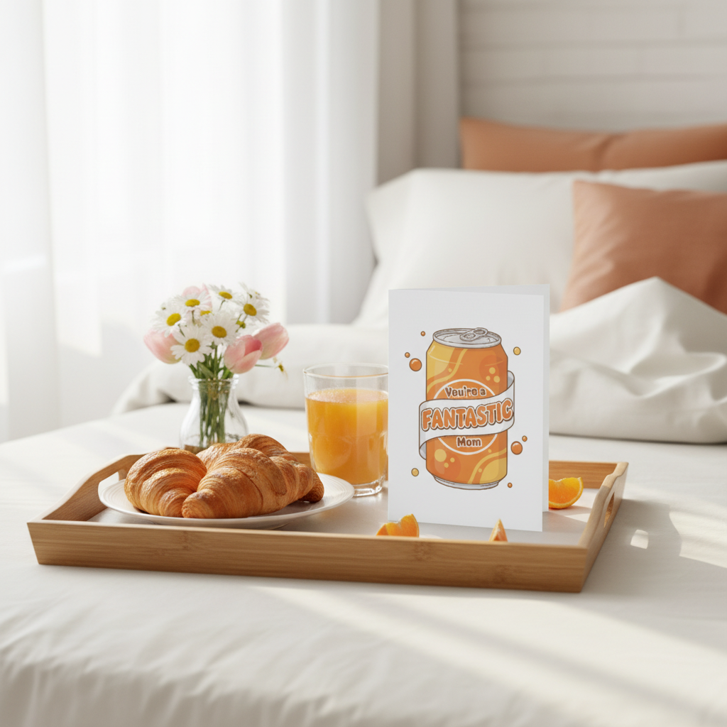 Fantastic Mom Card Breakfast Scene