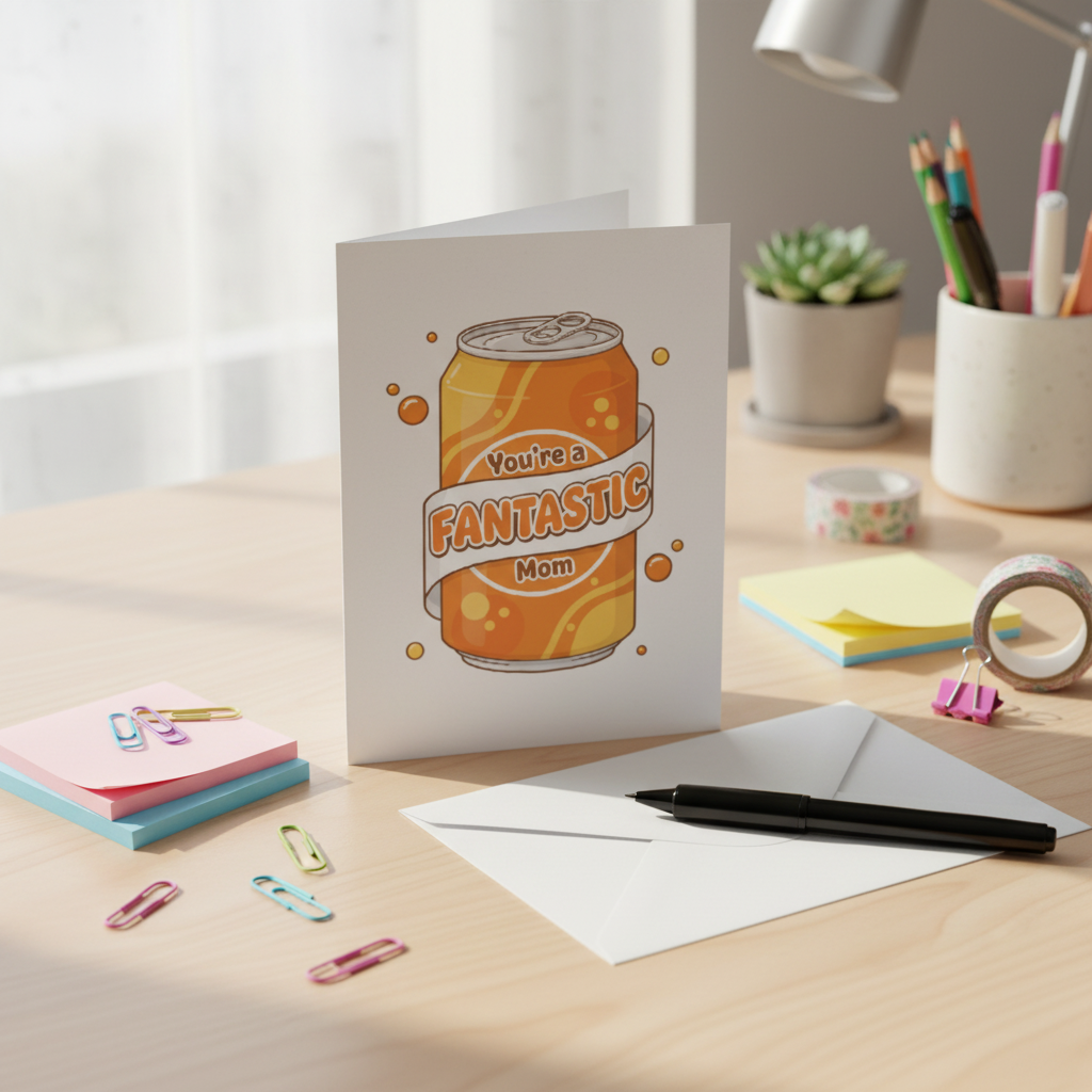 Fantastic Mom Card Desk Scene