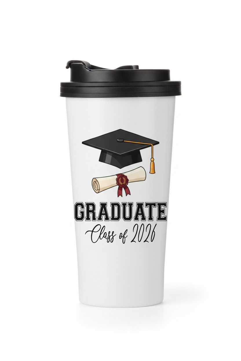 Graduation tumbler with Class of 2026 design