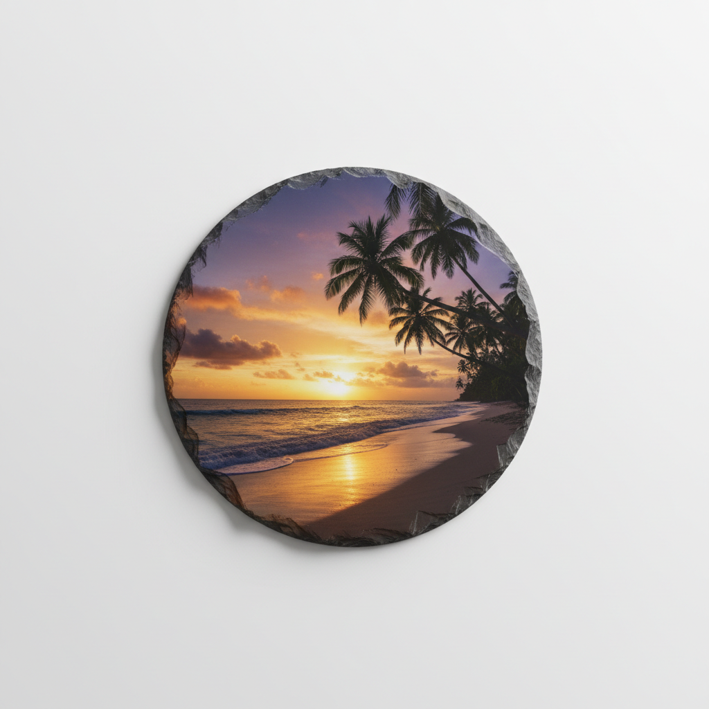 Holiday View Slate Coaster