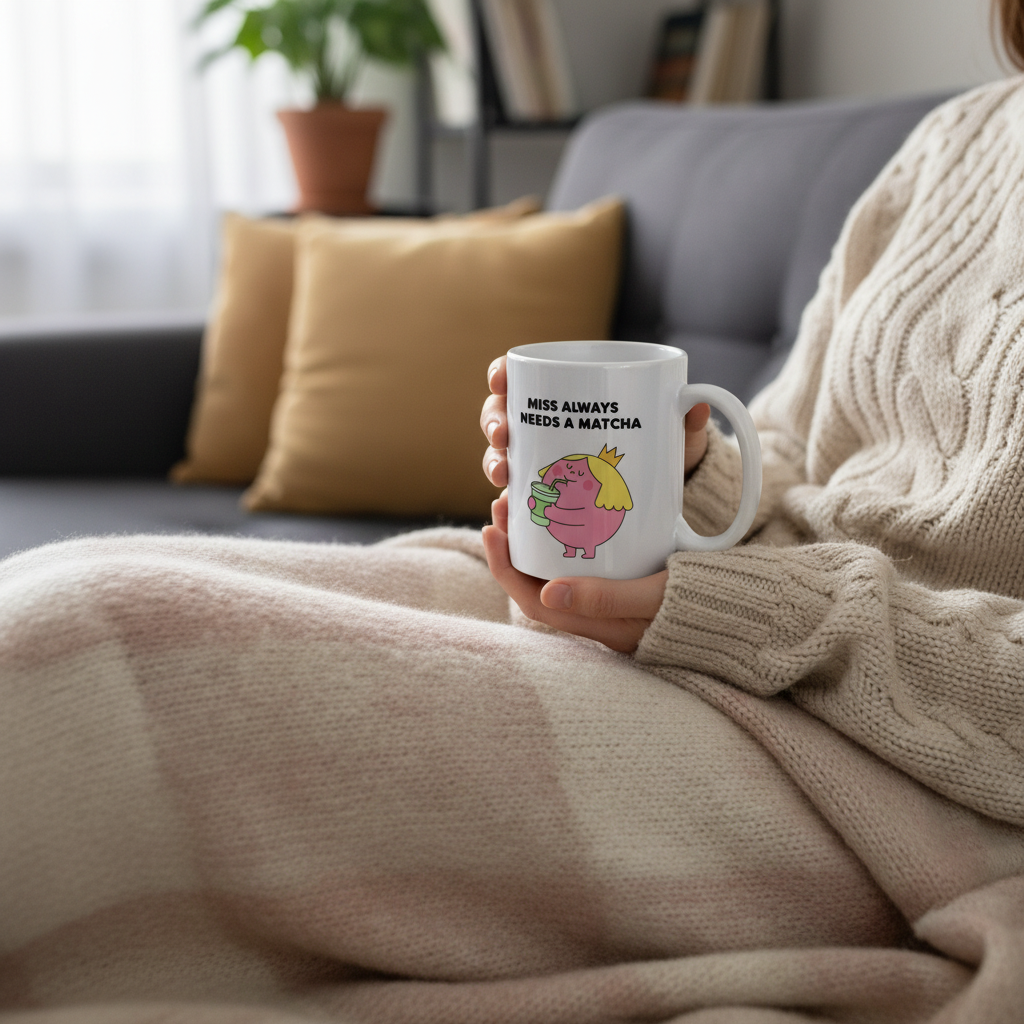 Matcha Mug Cozy Scene