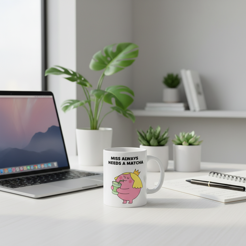 Matcha Mug Workspace Scene