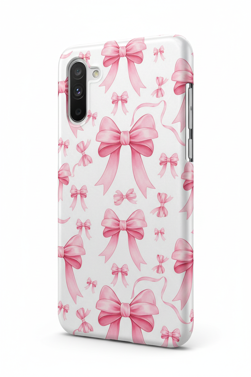 Samsung case with pink bows pattern