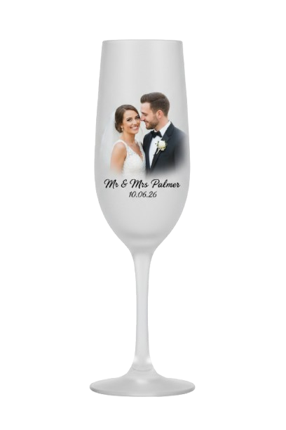 Personalised Champagne Flute Frosted for Wedding